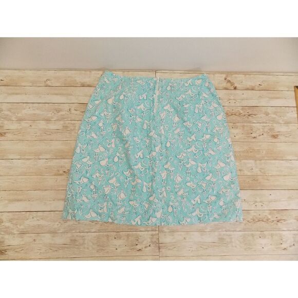 Lilly Pulitzer Vintage Ol Salty Seagull Print Preppy Skirt Sz 6 Blue White - Picture 2 of 7